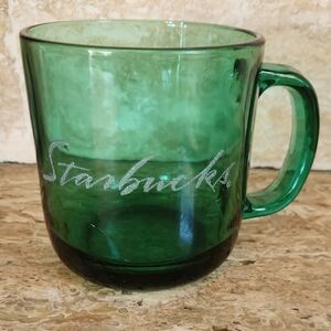 Starbucks Vintage Emerald Green Glass Mug